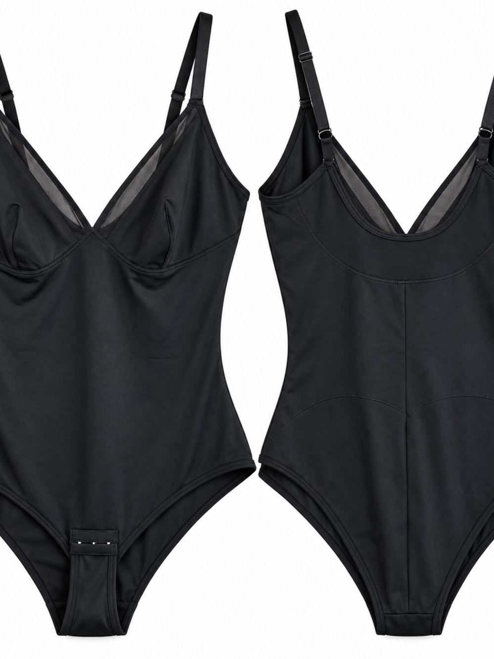 Black Mesh Bodysuit XL Contemporary Minimalist Lingeriecore